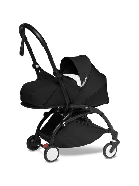 Babyzen YOYO2 Ultra Compact Complete 6+ Stroller with Bassinet & Rolling  Bag Bundle - Black/Toffee